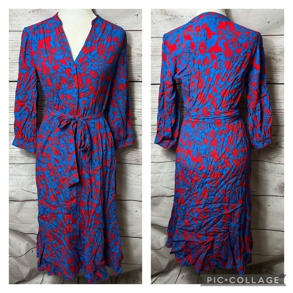 NWT Hobbs London CARLA FLORAL MIDI DRESS Size 4 - Picture 5 of 12